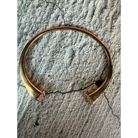 Michael Kors Open Cuff Bangle Pave Crystals Rose Gold Bracelet - Picture 6 of 9